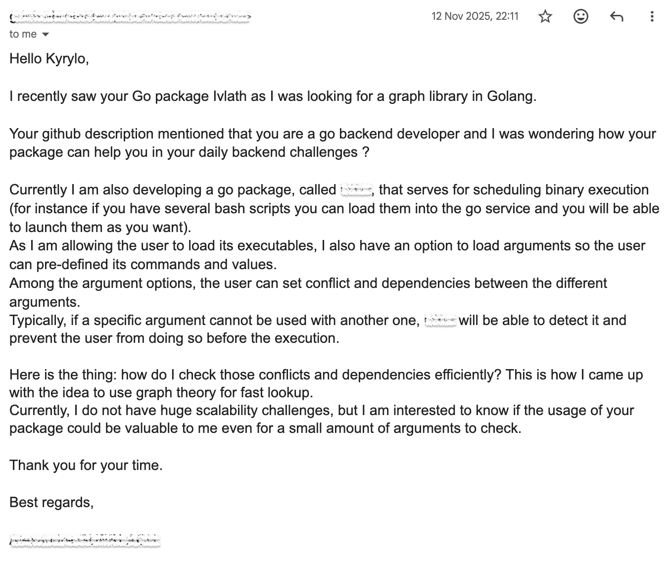 letter from first user